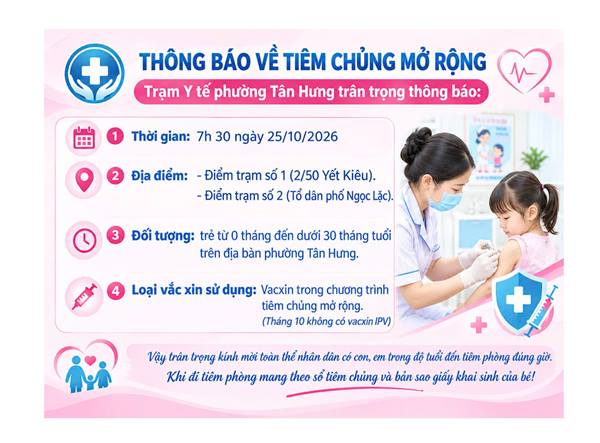Thông báo tiêm chủng mở rộng