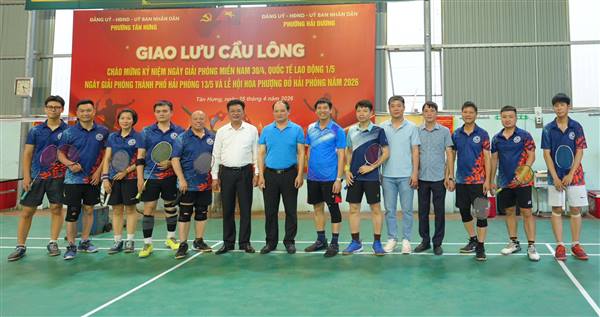 Giao lưu cầu lông giữa phường Tân Hưng và phường Hải Dương chào mừng các ngày lễ lớn và Lễ hội Hoa Phượng Đỏ Hải Phòng 2026 