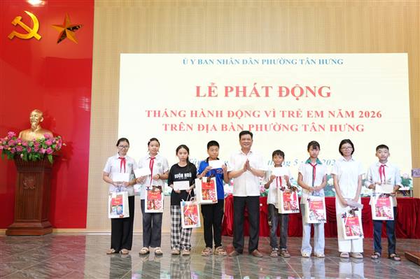 Phát động Tháng hành động vì trẻ em năm 2026 với chủ đề: “Trẻ em hạnh phúc, an toàn, vững bước trong kỷ nguyên số”.