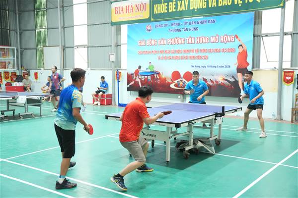 Giải bóng bàn phường Tân Hưng mở rộng năm 2026