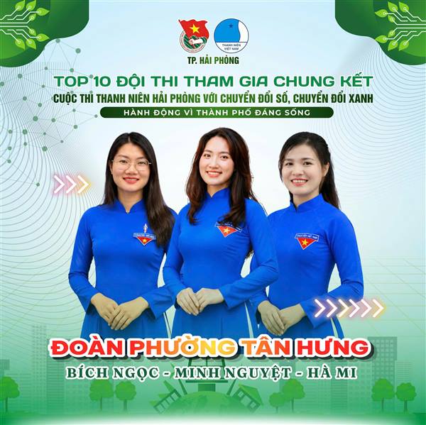 Đoàn Thanh niên phường Tân Hưng lọt top 10 chung kết cuộc thi “Thanh niên Hải Phòng với chuyển đổi số, chuyển đổi xanh”