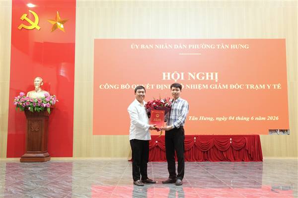 Trạm Y tế phường Tân Hưng có giám đốc mới