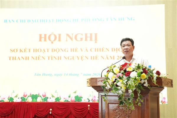 Ban Chỉ đạo Hoạt động hè phường Tân Hưng sơ kết Hoạt động hè và Chiến dịch Thanh niên tình nguyện hè năm 2026