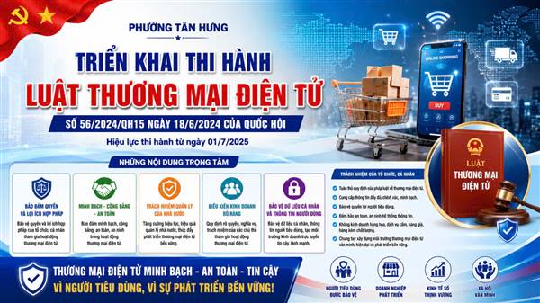 Triển khai thi hành Luật
Thương mại điện tử trên địa bàn phường