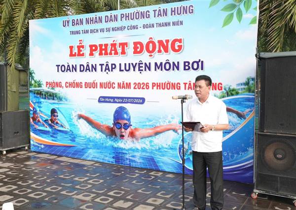 Phường Tân Hưng phát động toàn dân tập luyện môn bơi phòng, chống đuối nước