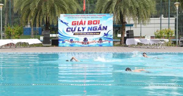 Thanh thiếu niên, nhi đồng phường Tân Hưng sôi nổi tranh tài trên đường đua xanh