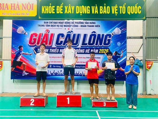 Giải cầu lông Thanh thiếu niên, Nhi đồng hè phường Tân Hưng để lại nhiều ấn tượng