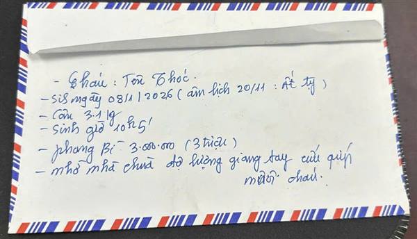 Thông báo về trường hợp trẻ em bị bỏ rơi