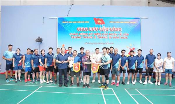 Phường Tân Hưng - phường Hải Dương giao lưu cầu lông, lan toả tinh thần thể thao đoàn kết