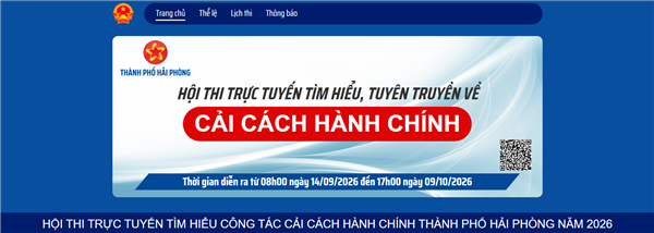 Đợt 3 Hội thi trực tuyến tìm hiểu công tác cải cách hành chính năm 2026 trên địa bàn thành phố Hải Phòng