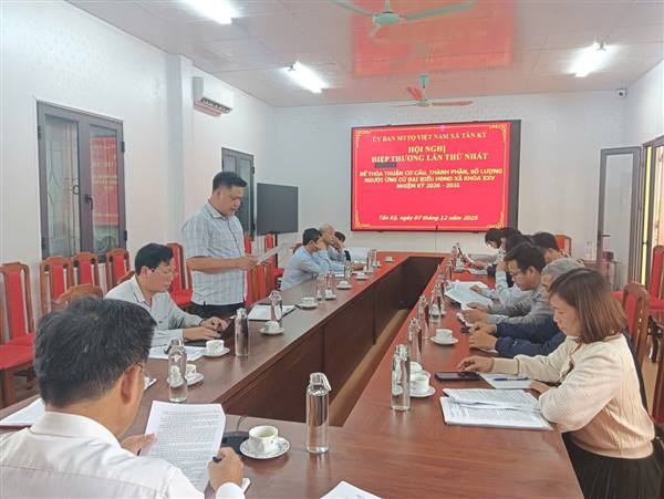 Uỷ ban Mặt trận Tổ quốc xã Tân Kỳ tổ chức Hội nghị hiệp thương lần thứ nhất