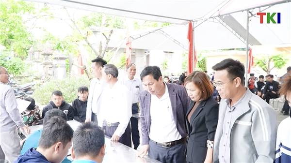 153 thanh niên xã Tân Kỳ có mặt thực hiện khám tuyển nghĩa vụ quân sự năm 2026