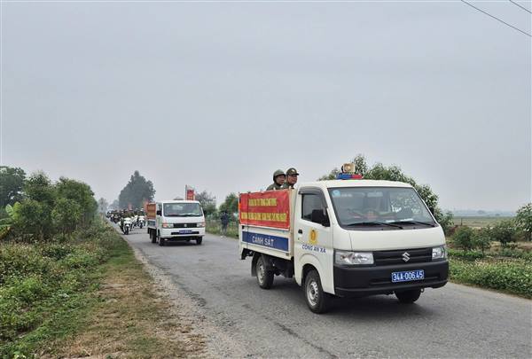 Công an xã Tân Kỳ ra quân cao điểm tấn công, trấn áp tội phạm, bảo đảm ANTT dịp Đại hội XIV, bầu cử Quốc hội và Tết Bính Ngọ 2026