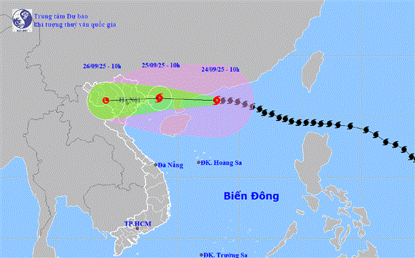 Bão Ragasa giật cấp 17, cách bờ biển Quảng Ninh 570km, đêm nay 24/9 Bắc Bộ bắt đầu có mưa lớn