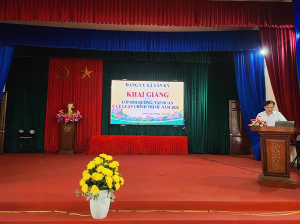 ĐẢNG ỦY XÃ TÂN KỲ TỔ CHỨC TẬP HUẤN LÝ LUẬN CHÍNH TRỊ HÈ NĂM 2026