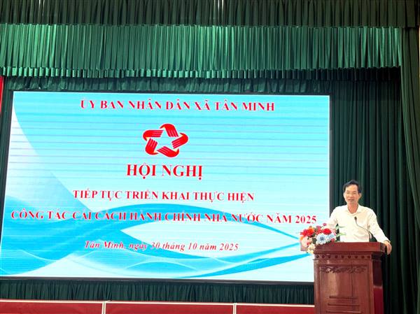 UBND xã Tân Minh tiếp tục triển khai nhiệm vụ cải cách hành chính nhà nước năm 2025