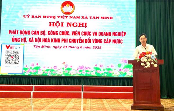 Xã Tân Minh: Phát động ủng hộ, xã hội hóa kinh phí chuyển đổi vùng cấp nước