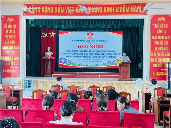 Tân Minh triển khai Tháng cao điểm “Vì người nghèo” và Ngày hội Đại đoàn kết toàn dân tộc năm 2026