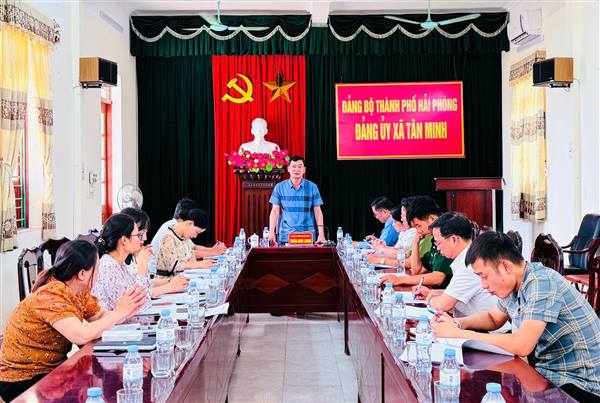 ĐẢNG ỦY XÃ TÂN MINH TỔ CHỨC HỘI NGHỊ TRIỂN KHAI, HƯỚNG DẪN BỘ TIÊU CHÍ CHẤM ĐIỂM THEO QUÝ