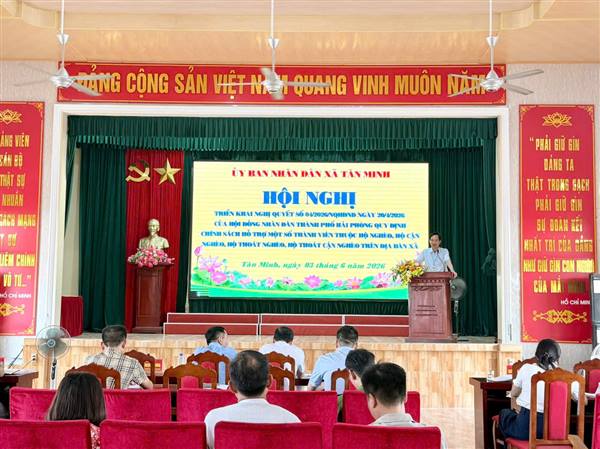 UBND XÃ TÂN MINH TỔ CHỨC HỘI NGHỊ ĐÁNH GIÁ KẾT QUẢ THỰC HIỆN NHIỆM VỤ THÁNG 5, TRIỂN KHAI PHƯƠNG HƯỚNG NHIỆM VỤ THÁNG 6 NĂM 2026