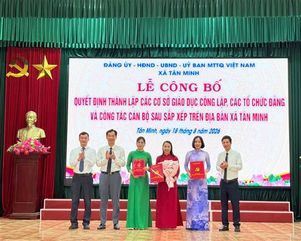 Sắp xếp mạng lưới trường học xã Tân Minh: Ổn định việc học, tập trung nguồn lực, nâng cao chất lượng giáo dục