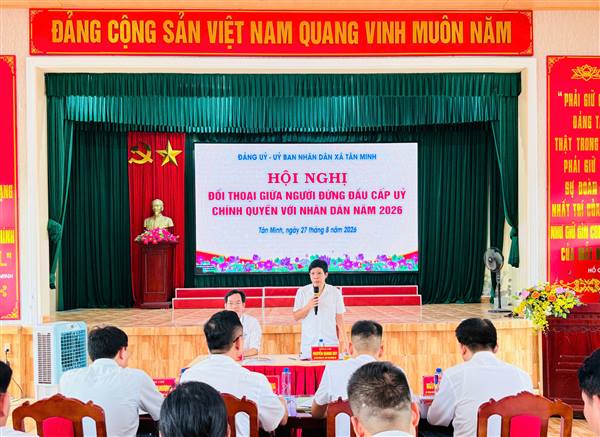 Xã Tân Minh tổ chức Hội nghị đối thoại giữa người đứng đầu cấp ủy, chính quyền với Nhân dân năm 2026