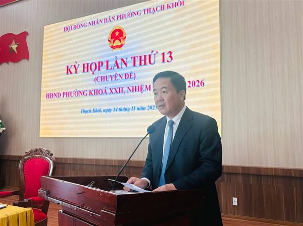 Kỳ họp thứ 13 (kỳ họp chuyên đề) HĐND phường Thạch Khôi khoá XXII, nhiệm kỳ 2021 - 2026