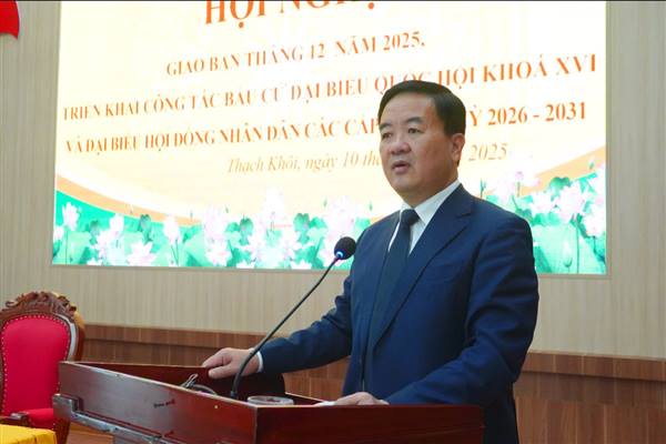 Phường Thạch Khôi tổ chức hội nghị giao ban tháng 12 năm 2025 và triển khai công tác bầu cử đại biểu quốc hội khoá XVI và đại biểu HĐND các cấp nhiệm kỳ 2021 - 2026