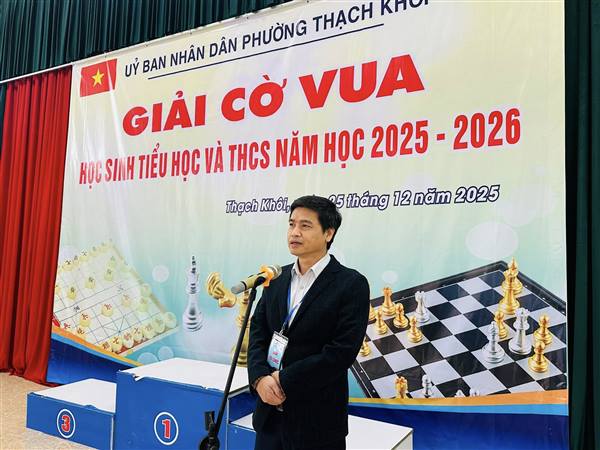 Phường Thạch Khôi tổ chức giải cờ vua học sinh tiểu học và THCS năm học 2025 - 2026
