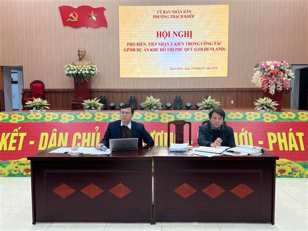 UBND phường họp với các hộ dân về công tác giải phóng mặt bằng Dự án Khu đô thị Phú Quý (GOLDENLAND)