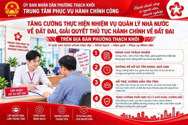 UBND phường Thạch Khôi tăng cường thực hiện nhiệm vụ quản lý nhà nước về đất đai, giải quyết thủ tục hành chính về đất đai
