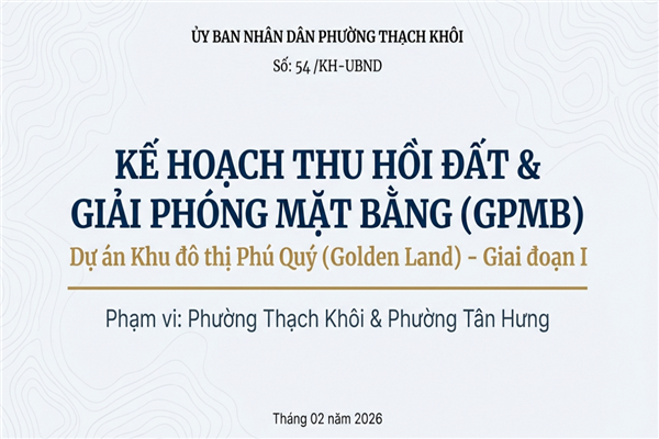 Kế hoạch thu hồi đất, điều tra khảo sát, kiểm đếm thực hiện Dự án Khu đô thị Phú Quý (Golden Land), thành phố Hải Dương (Giai đoạn I)  (nay là thành phố Hải Phòng)