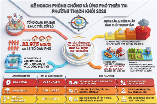 PHƯƠNG ÁN ứng phó với thiên tai theo cấp độ rủi ro thiên tai trên địa bàn phường Thạch Khôi