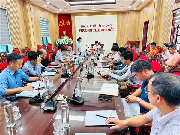 UBND phường họp với các ngành, đơn vị liên quan về triển khai dự án Mở rộng đường Lý Thái Tông kéo dài