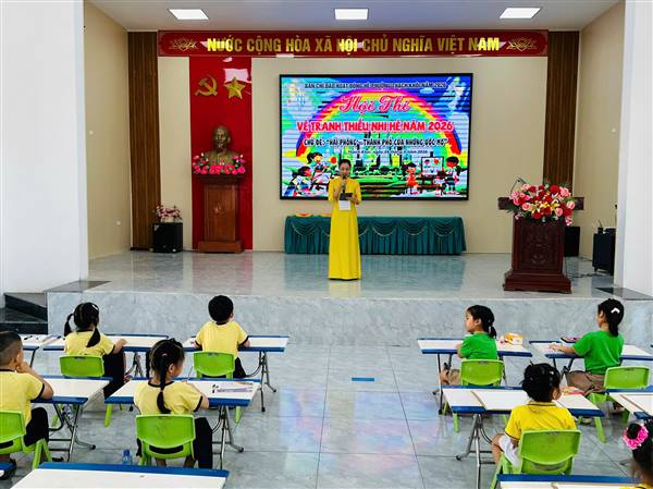 Phường Thạch Khôi tổ chức hội thi vẽ tranh thiếu nhi hè năm 2026