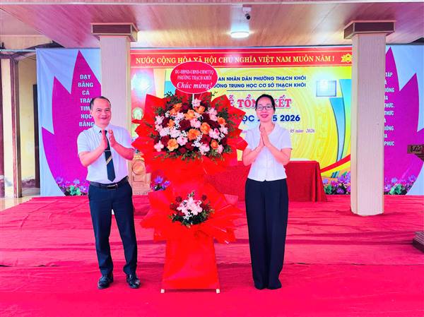 Trường THCS Thạch Khôi tổng kết năm học 2025 - 2026. 