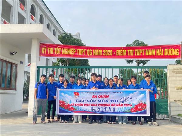 Tuổi trẻ phường Thạch Khôi ra quân "Tiếp sức mùa thi" và chiến dịch "Hoa phượng đỏ" năm 2026 - Hãy tự tin, chúng tôi đi cùng bạn!