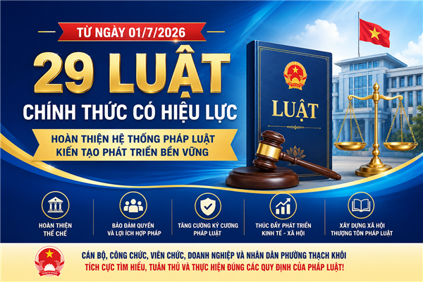 TỪ NGÀY 01/7/2026: 29 LUẬT CHÍNH THỨC CÓ HIỆU LỰC THI HÀNH