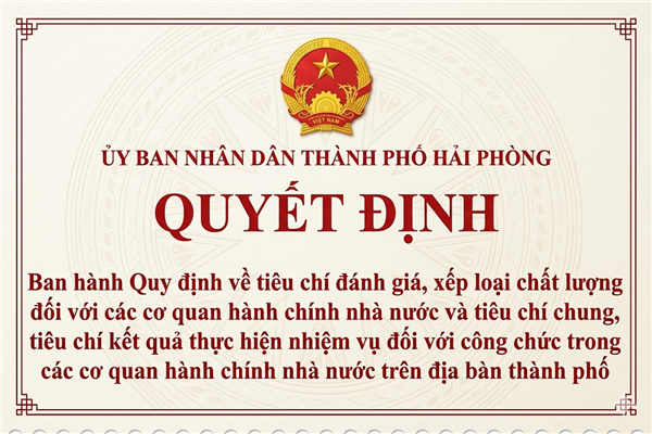 QUYẾT ĐỊNH ban hành Quy định về tiêu chí đánh giá, xếp loại chất lượng đối với các cơ quan hành chính nhà nước và tiêu chí chung, tiêu chí kết quả thực hiện nhiệm vụ đối với công chức trong các cơ quan hành chính nhà nước trên địa bàn thành phố 