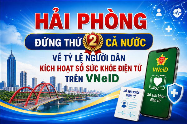 Hải Phòng đứng thứ hai cả nước về tỷ lệ người dân kích hoạt Sổ sức khỏe điện tử trên VNeID