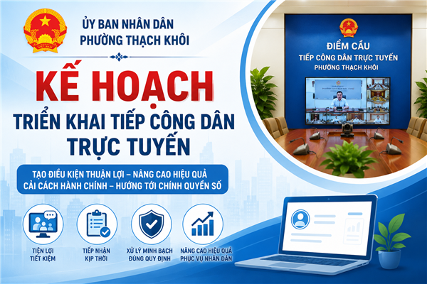 KẾ HOẠCH triển khai tiếp công dân trực tuyến tại Uỷ ban nhân dân phường Thạch Khôi