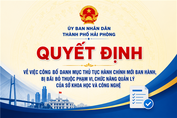 QUYẾT ĐỊNH về việc công bố Danh mục thủ tục hành chính mới ban hành, bị bãi bỏ thuộc phạm vi chức năng quản lý của Sở Khoa học và Công nghệ 