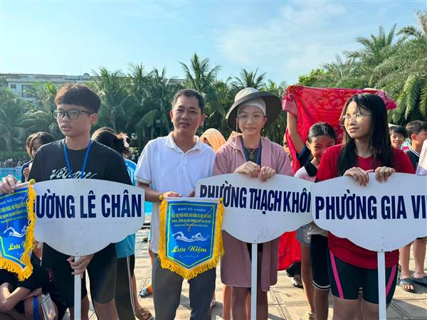 Phường Thạch Khôi tham dự giải bơi thiếu niên, nhi đồng và bơi cứu đuối phòng, chống tai nạn, thương tích cho trẻ em thành phố năm 2026