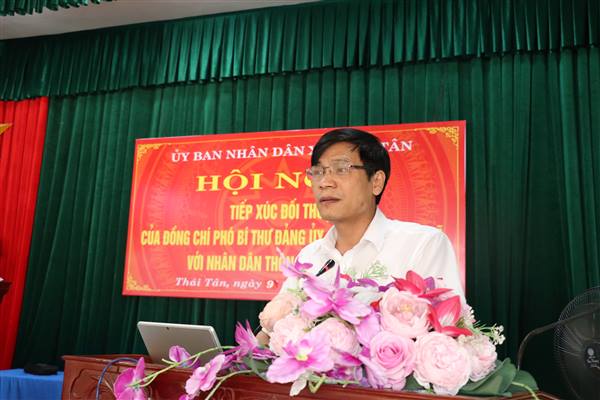 Chủ tịch UBND xã Thái Tân đối thoại trực tiếp với nhân dân hai thôn Cõi Hưng Sơn và An Giới