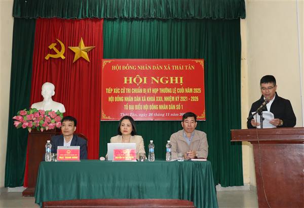 HĐND xã Thái Tân tiếp xúc cử tri trước kỳ họp cuối năm