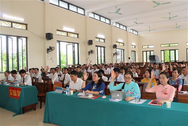 HĐND xã Thái Tân khóa XXII, nhiệm kỳ 2021 – 2026 tổ chức thành công kỳ họp thứ Hai
