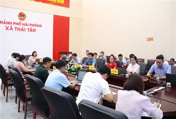Xã Thái Tân dự Hội nghị trực tuyến sơ kết 1 năm 6 tháng thực hiện Nghị quyết số 57-NQ/TW của Bộ Chính trị