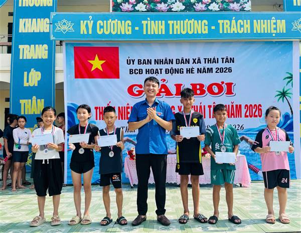 Xã thái tân tổ chức giải bơi thiếu nhi hè năm 2026