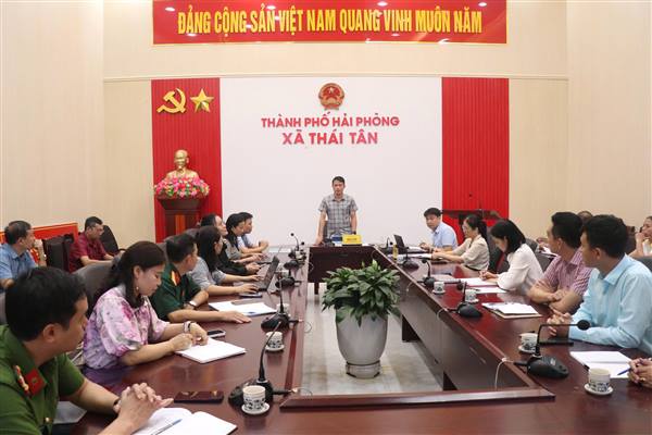Xã Thái Tân giao ban công tác xây dựng Đảng, MTTQ và các đoàn thể tháng 8
