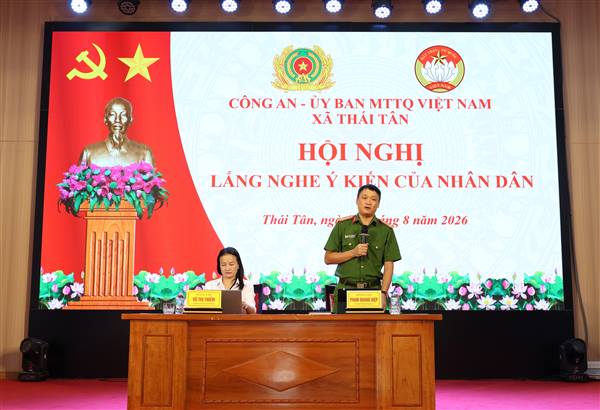 Công an xã và  Uỷ ban MTTQ xã Thái Tân phối hợp tổ chức Hội nghị lắng nghe ý kiến Nhân dân năm 2026